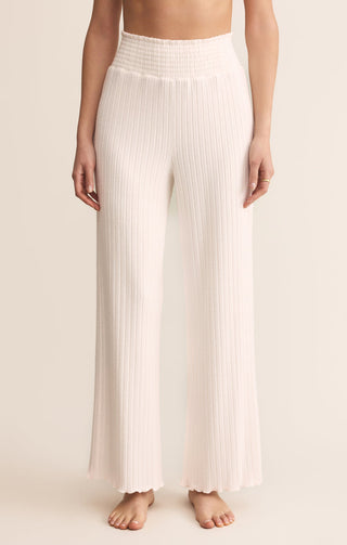 Z Supply Dawn Smocked Rib Pant - Vanilla Ice