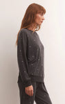 Z Supply Cozy Days Thermal Sweatshirt - Heather Black