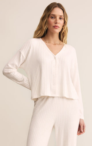 Z Supply Mara Silky Rib Cardigan - Vanilla Ice