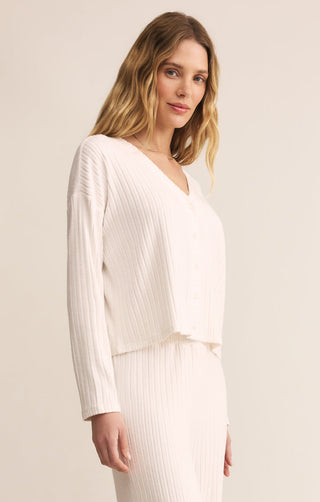 Z Supply Mara Silky Rib Cardigan - Vanilla Ice