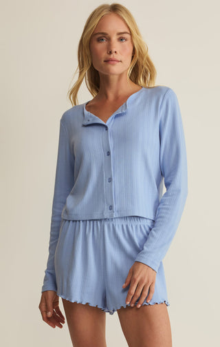 Z Supply Lovely Pointelle Top - Ice Blue