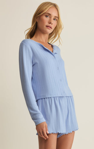 Z Supply Lovely Pointelle Top - Ice Blue