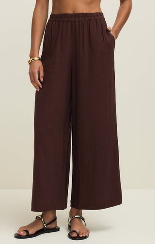 Z Supply Scout Linen Pant - Chocolate Cherry