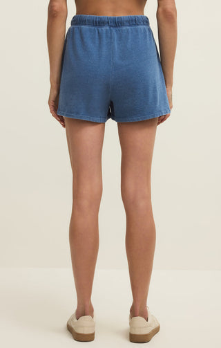 Z Supply Hunter Knit Denim Short - Calypso Blue Indigo