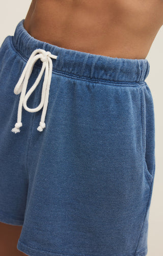 Z Supply Hunter Knit Denim Short - Calypso Blue Indigo