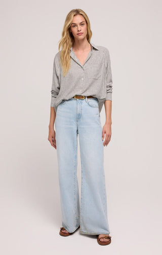 Z Supply Perfect Linen Striped Top - Sea Salt