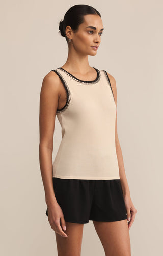 Z Supply Social Whipstitch Tank - Crystal
