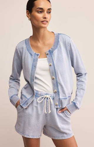 Z Supply Daily Knit Denim Cardigan - Washed Indigo