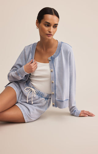 Z Supply Daily Knit Denim Cardigan - Washed Indigo