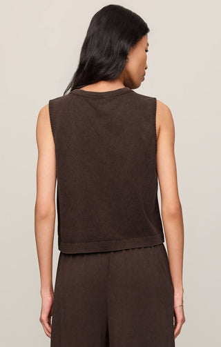 Z Supply Sloane Jersey Muscle Tank - Dark Chocolate