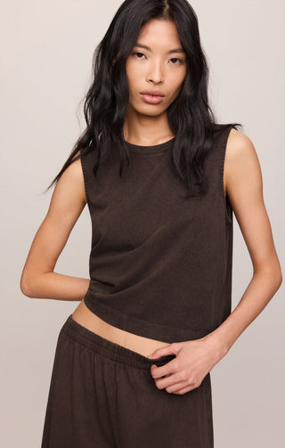 Z Supply Sloane Jersey Muscle Tank - Dark Chocolate