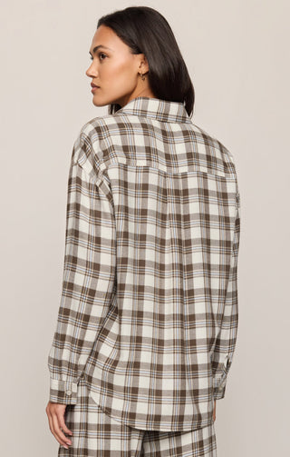 Z Supply River Plaid Button Up - Cocoa Bean