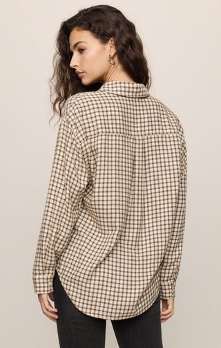Z Supply River Plaid Button Up - Dark Chocolate