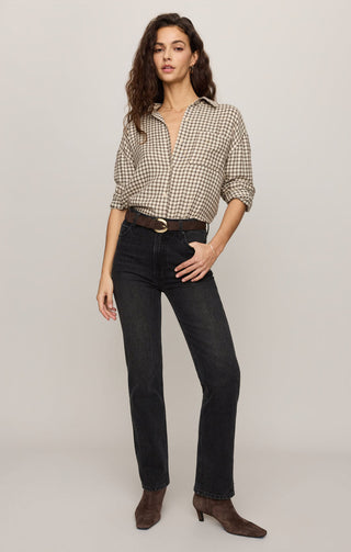 Z Supply River Plaid Button Up - Dark Chocolate