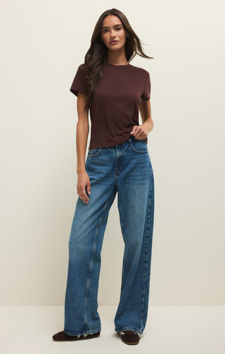 Z Supply Tourist Knit Jersey Tee - Chocolate Cherry