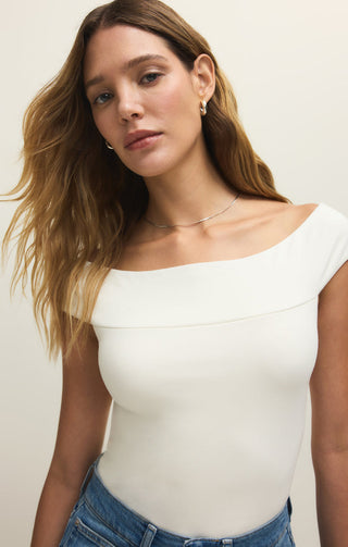 Z Supply Second Skin Off Shoulder Top - Cloud