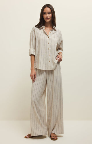 Z Supple Alfie Striped Linen Button Up