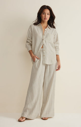 Z Supple Alfie Striped Linen Button Up