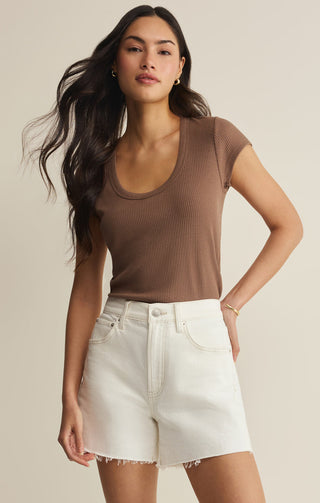Z Supply Leisurely Scoop Neck Tee - Palo Santo