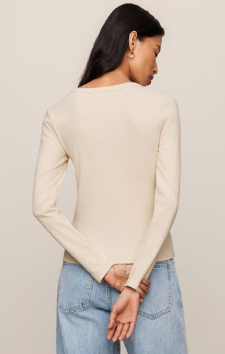 Z Supply Greyson Scoop Long Sleeve Tee - Chalk