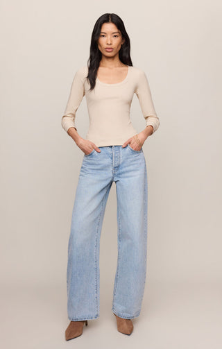 Z Supply Greyson Scoop Long Sleeve Tee - Chalk
