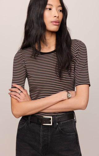 Z Supply Frieda Striped Tee - Wild Mushroom