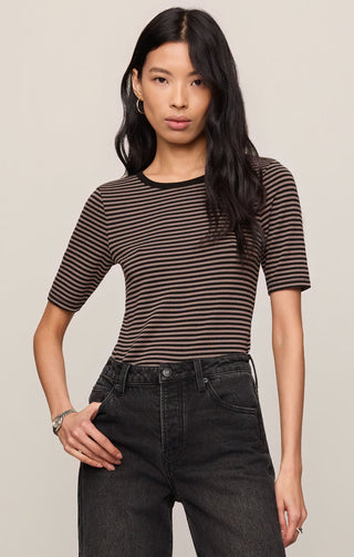 Z Supply Frieda Striped Tee - Wild Mushroom
