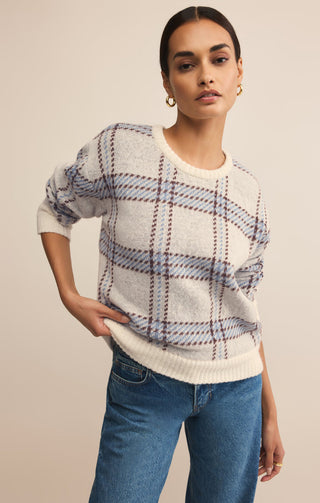 Z Supply Junction Plaid Sweater - Natural