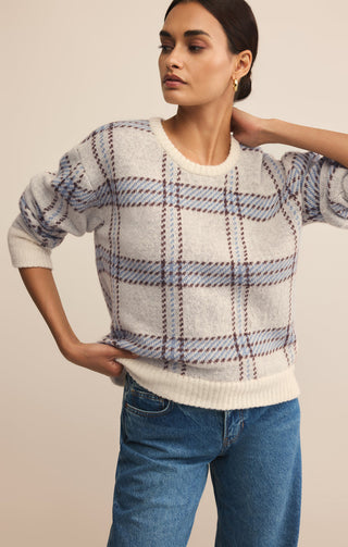 Z Supply Junction Plaid Sweater - Natural