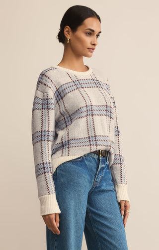 Z Supply Junction Plaid Sweater - Natural