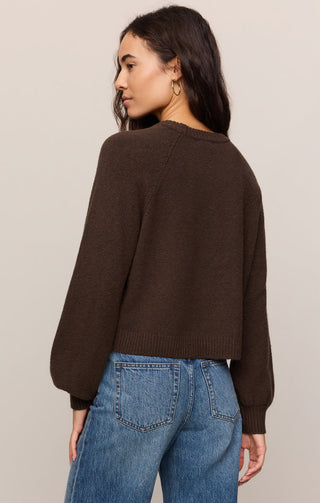 Z Supply Coming Up Cozy Sweater - Dark Chocolate