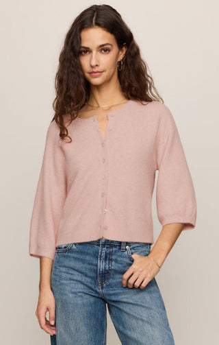 Z Supply Valor Short Sleeve Cardigan - Soft Blush