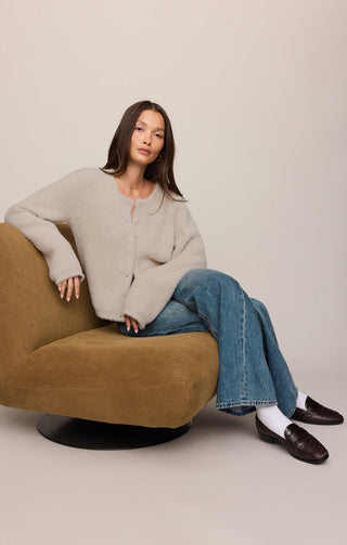 Z Supply Winterglow Fluffy Cardigan - Frosted Pearl