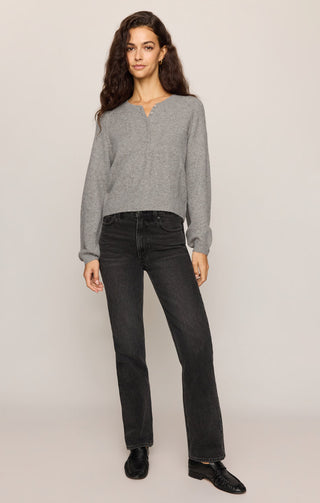 Z Supply Westmont Henley Sweater - Classic Heather Grey