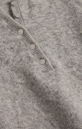 Z Supply Westmont Henley Sweater - Classic Heather Grey