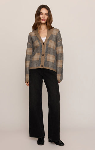Z Supply Ludlow Plaid Cardigan - Classic Heather Grey