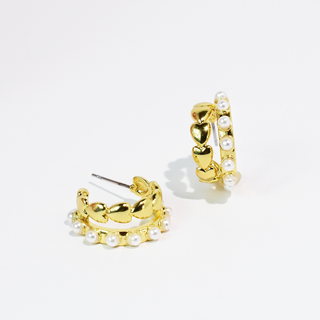 Treasure Jewels Pearl Kiss Hoops
