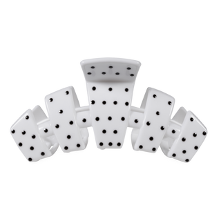 Teleties Classic White Polka Dot Party Large Claw Clip