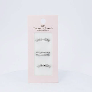 Treasure Jewels Radiant Glam Ring Set - Silver
