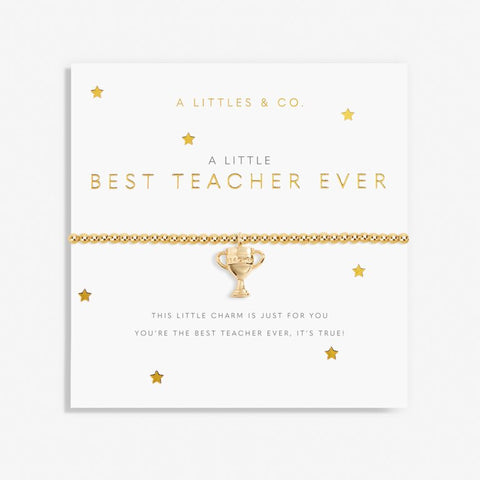 A Little 'Best Teacher Ever' Bracelet in Gold-Tone Plating