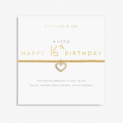 A Little 'Happy 16th Birthday' Bracelet in Gold-Tone Plating