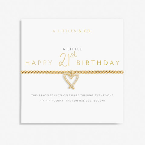A Little 'Happy 21st Birthday' Bracelet in Gold-Tone Plating