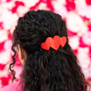 Flat Hair Clip | Small | Red Heart to Heart