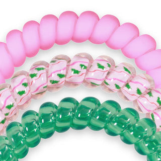 Teleties Spiral Hair Coils | Small | Merry Pinkmas Hair Ties