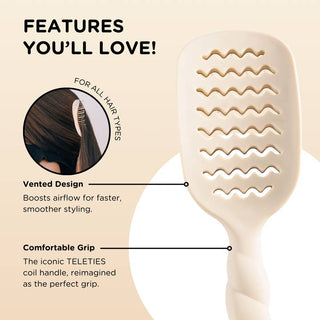 Teleties Vented Hair Brush -  Tan
