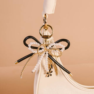 Black Layered Bows Bag Charm