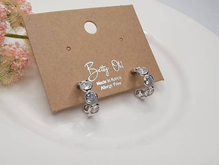 Dainty Silver/CZ Hoop Earrings