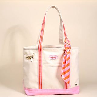 The Darling Effect Canvas Tote Bag – Sicily Stripes Pink