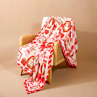 The Darling Effect Snuggle Up Plush Blanket - Mistletoe Magic
