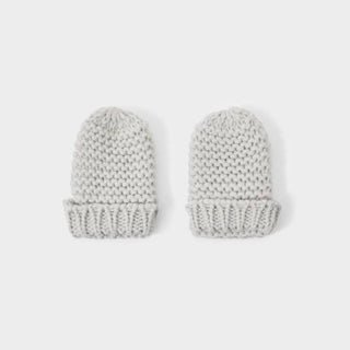Baby Knitted Hat And Mittens Set - Grey (0-3 Months)